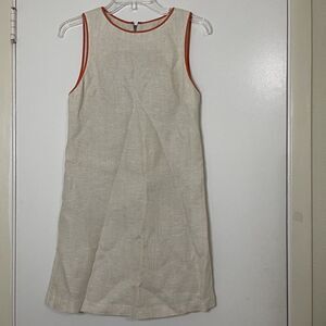 ALICE + OLIVIA beige tan linen knit shift sleeveless dress size XS